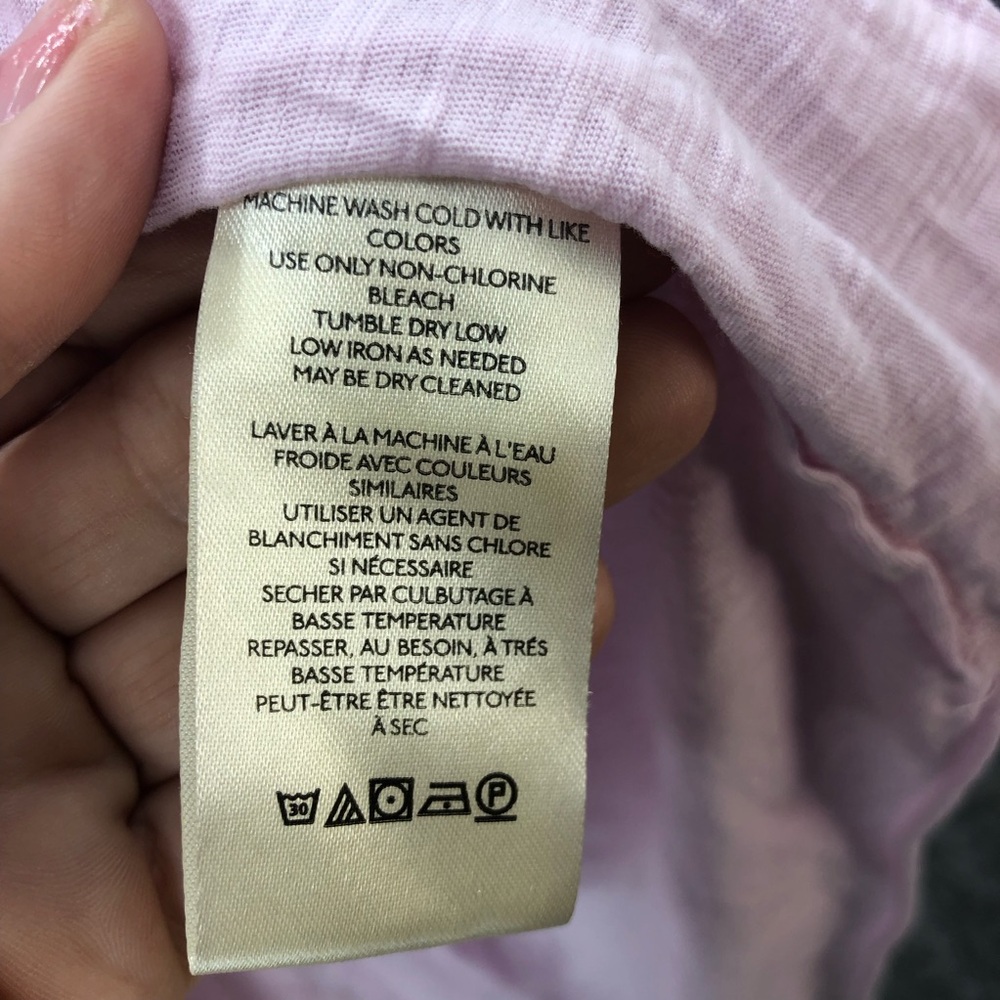 Free People Babydoll Top Womens Small Pink Asymmetrical Shirt Short Sleeve - Picture 6 of 9